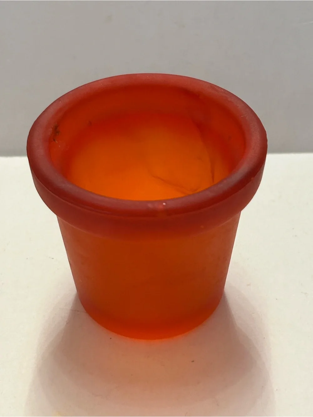 Vintage Votive Frosted Amber Glass 93 Carnevale Made In Taiwan Succulent Planter